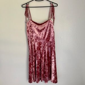 Pink Velvet Mini Dress